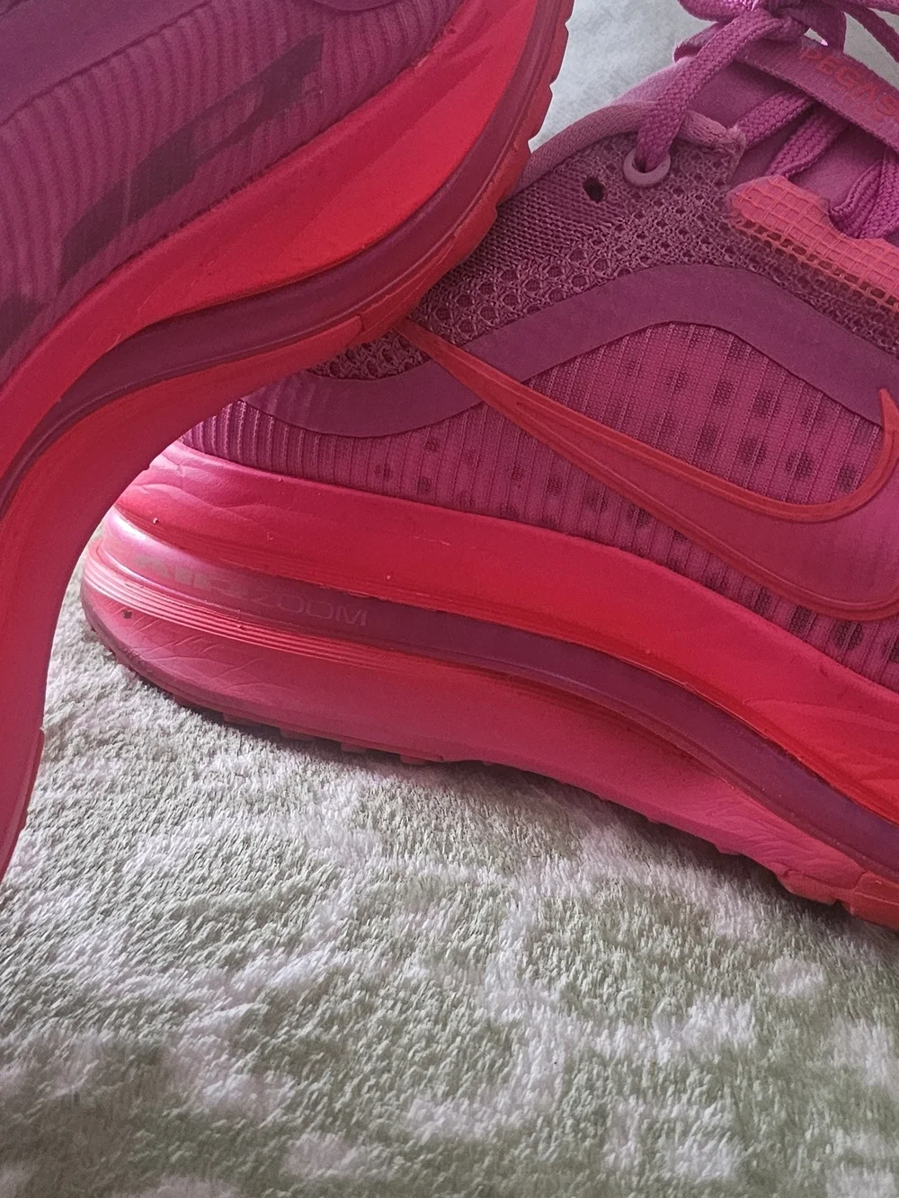 Nike Bright Pink and Hot Pink Running Sneakers